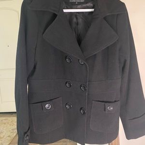 Adler collection women’s black pea coat, XL